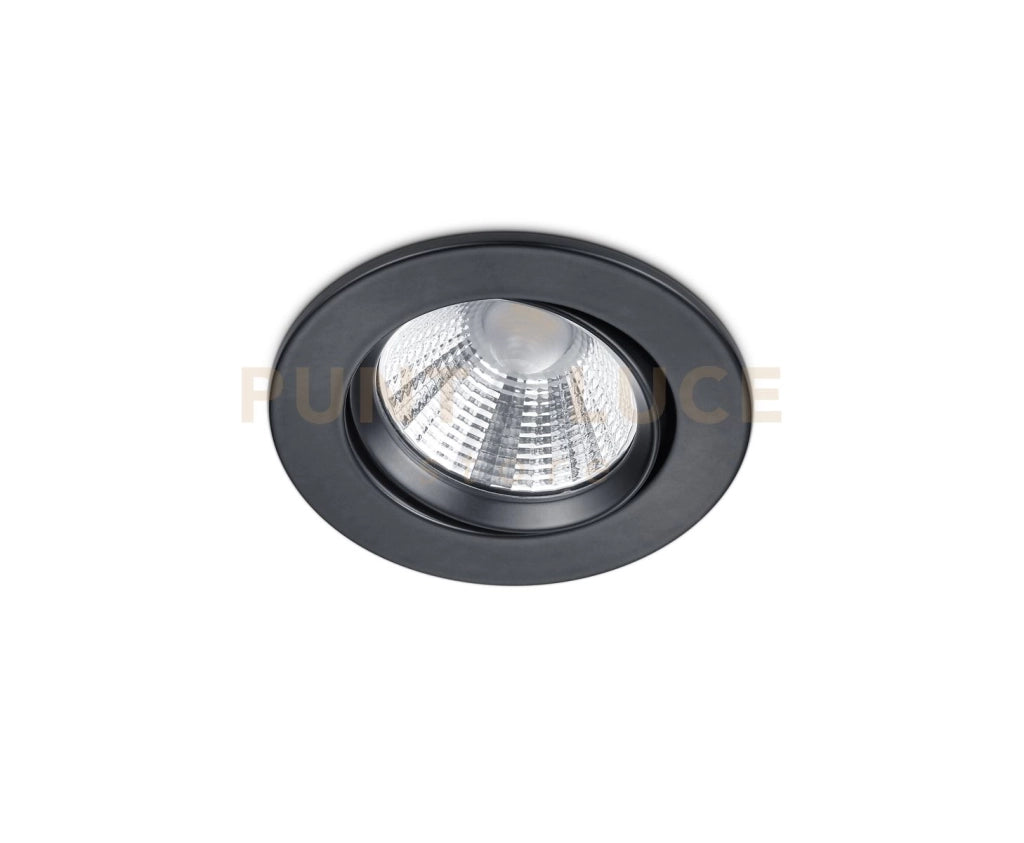 PAMIR FARETTO DA INCASSO LED 5,5W 345lm, 3000K ROTONDO ORIENTABILE NERO OPACO  IP23 D.8,5CM