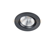 PAMIR FARETTO DA INCASSO LED 5,5W 345lm, 3000K ROTONDO ORIENTABILE NERO OPACO  IP23 D.8,5CM