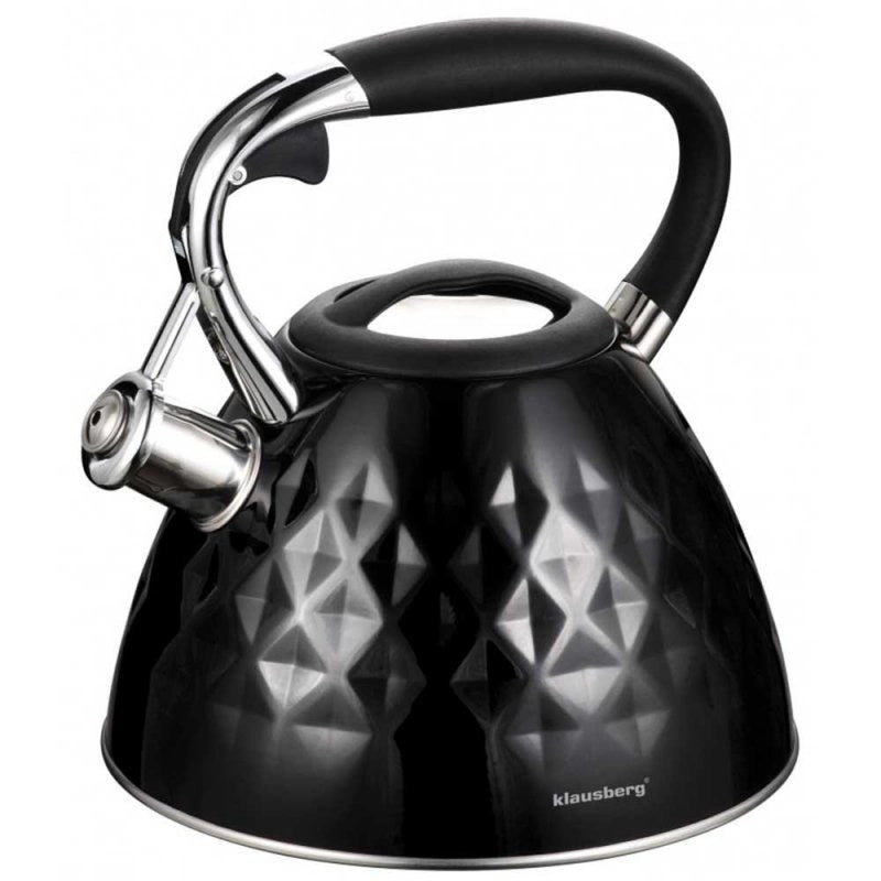 Klausberg KB-7455 Bollitore con fischietto in acciaio inossidabile da 2,7 l con manico Cool-Touch