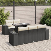 Set Divano da Giardino 6 pz con Cuscini Nero in Polyrattan 3326727
