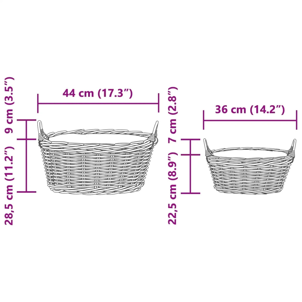 Cesto per Piante con archiviazione 2 pcs Marrone Rattan Lacak 42020964