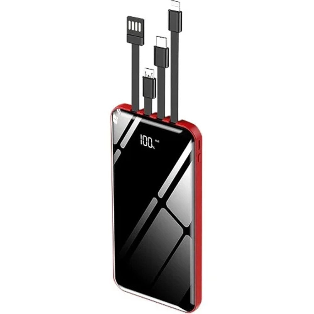 Trade Shop - Power Bank 12000 Mah Con Porta Usb Cavi Integrati Display Led Ricarica Rapida Q-dc110 -