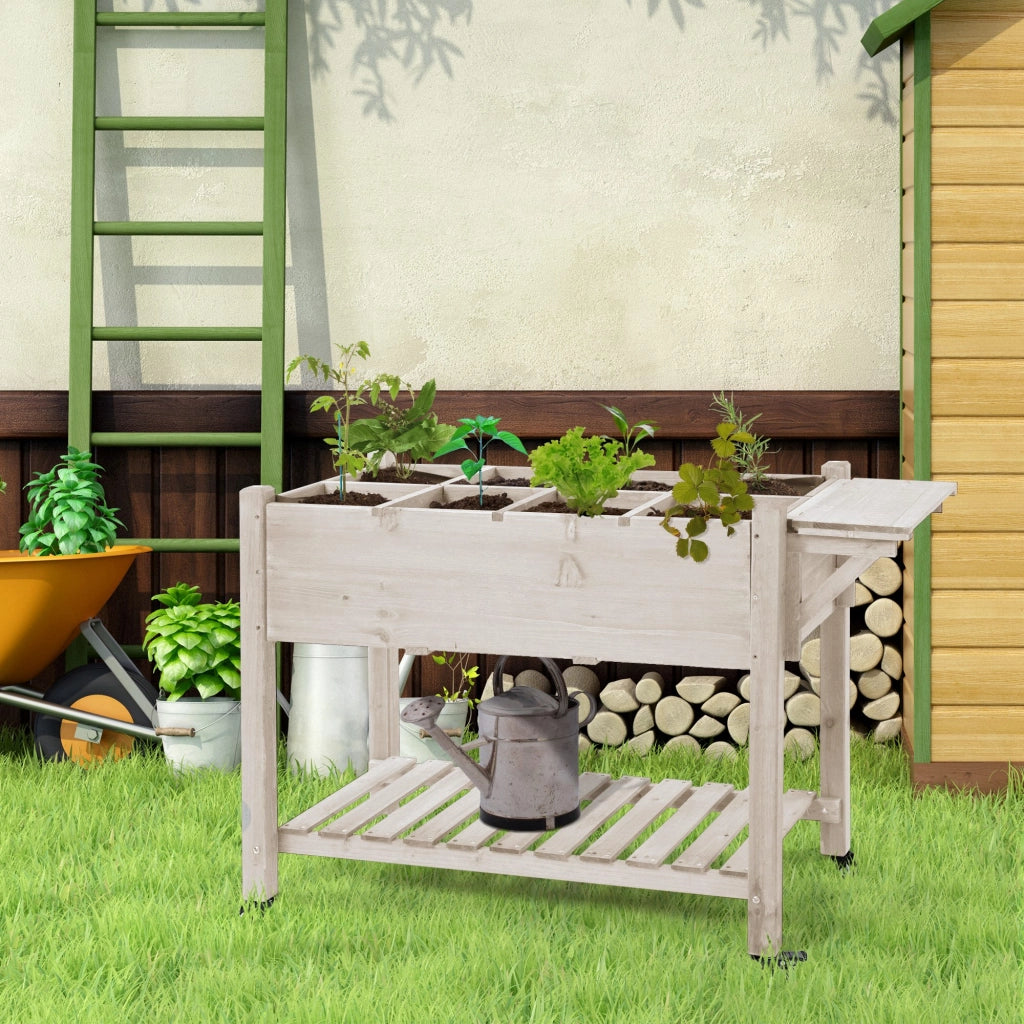 Fioriera da Giardino con Ruote ¨C zephmum ¨C Grigio, Polipropilene, 50x30x40 cm