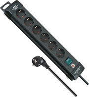 Scatola di connessione 6-punti con interruttore e cavo da 3m - Angolo di 45° per le scatole di protezione - Nero - Linea Premium