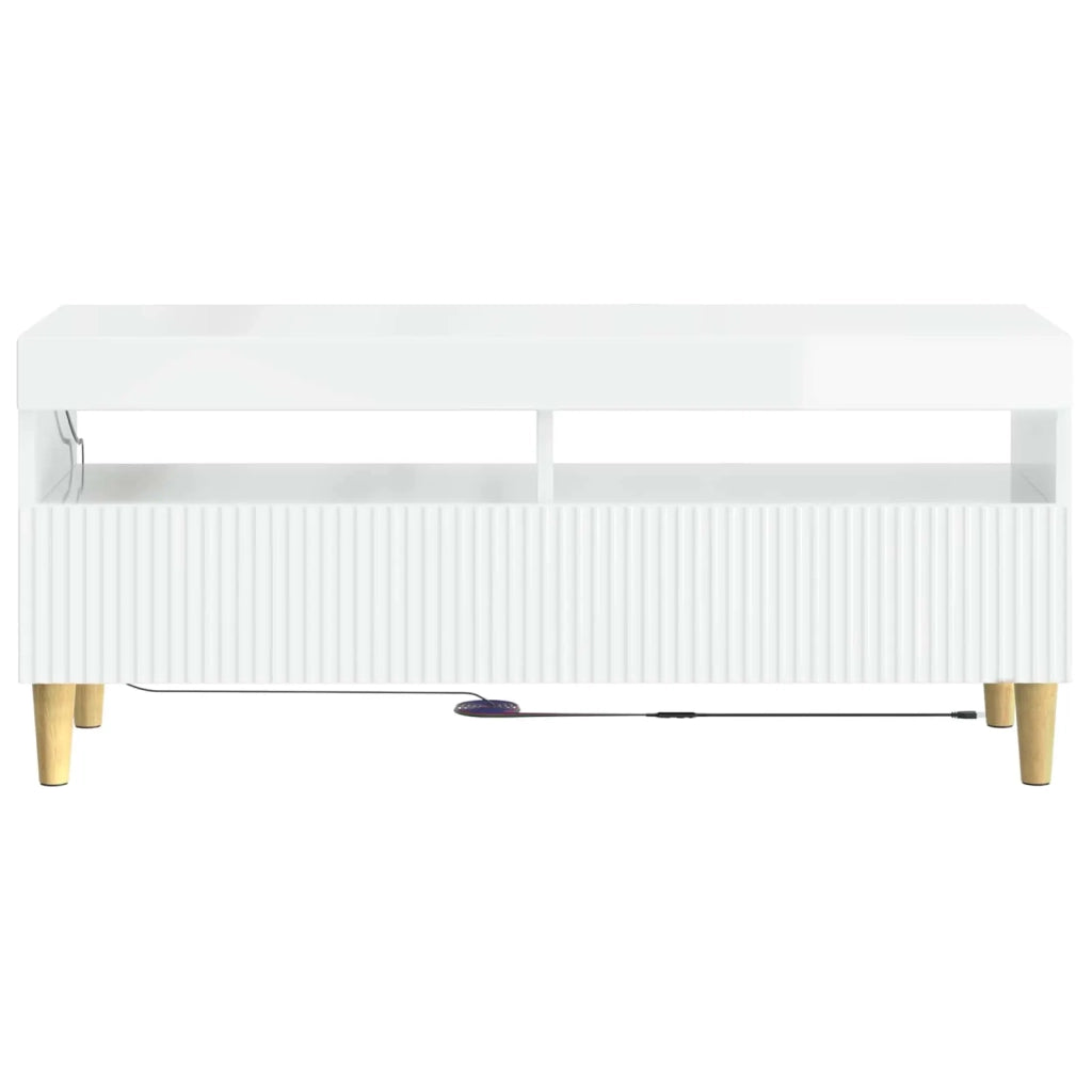 Mobile TV LED Bianco Lucido Legno ingegnerizzato 896769