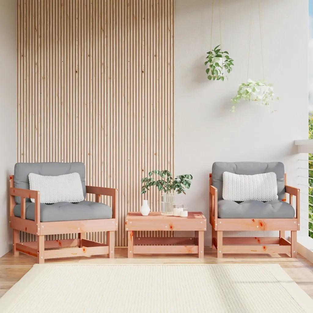 Sedie da Giardino con Cuscini 2 pz in Legno Massello di Douglas