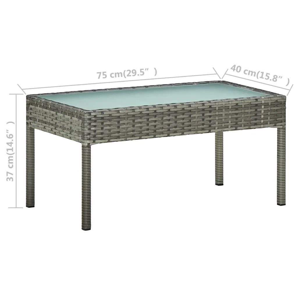 Set Divani da Giardino 4 pz | Set Salotto da Giardino con Cuscini in Polyrattan Grigio