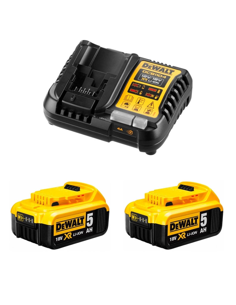 Power Set DeWALT DCB1104P2 (2 x 5,0 Ah + DCB1104)