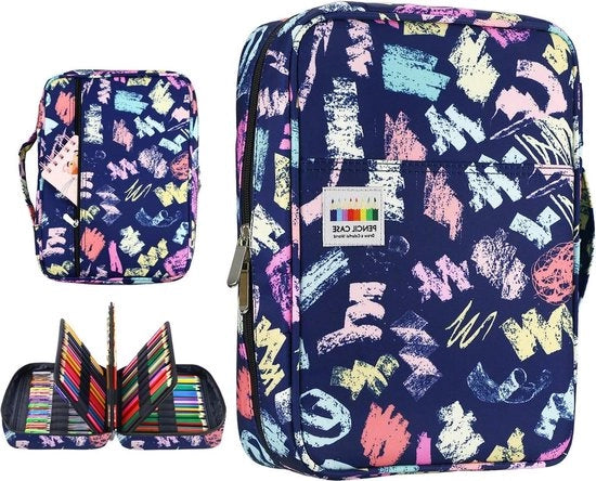 Organizzatore di Case per Matite Colorate a 220 Slot con Alloggiamento con Chiusura a Zip per Matite e Pennarelli a Gel - Soluzione di Stoccaggio Multistratificata