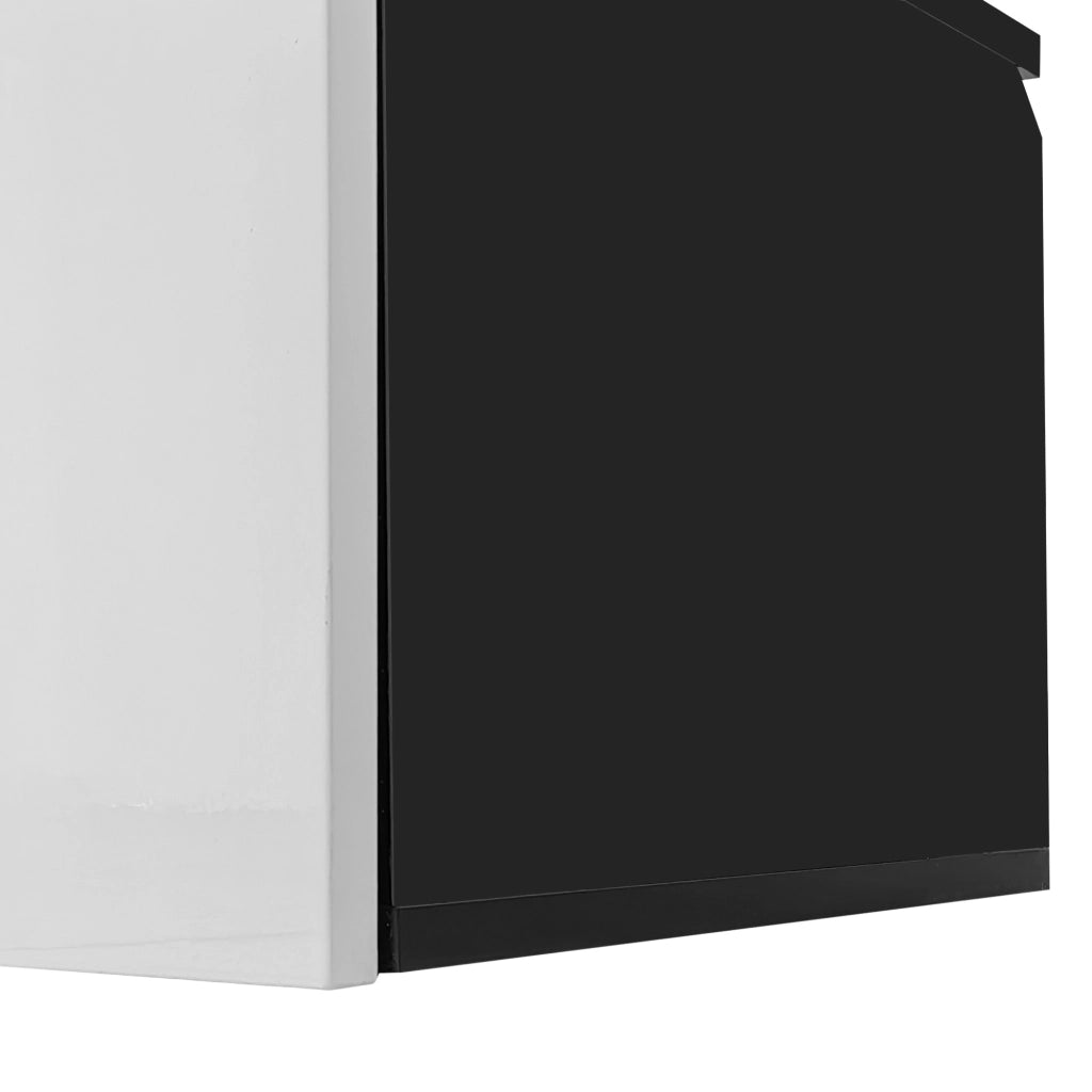 Mobile TV 180x35x30 cm; luci LED a 16 colori e ante ammortizzate; MDF e truciolare; nero bianco