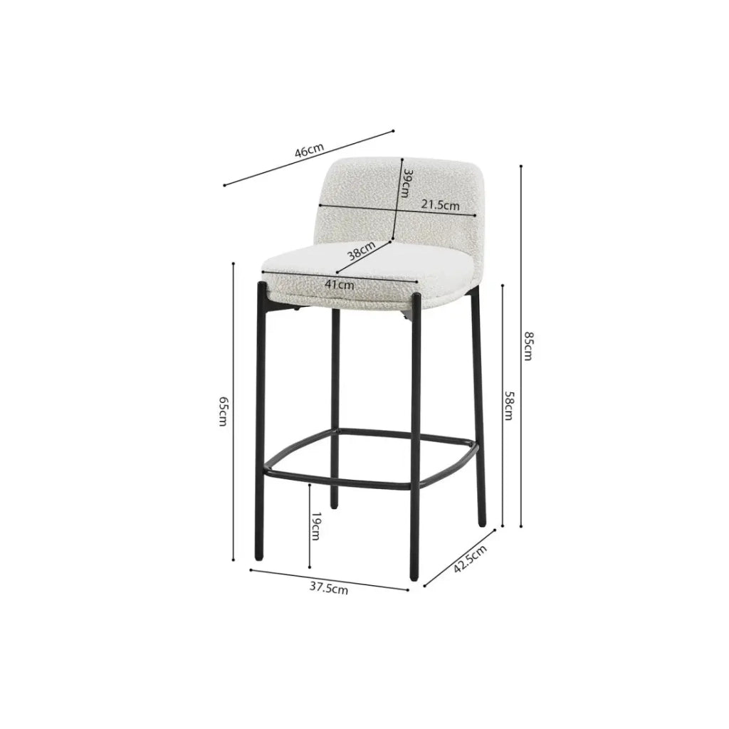 Sedia da banco ELISE – Bianca – H91 x L44 x P42 cm