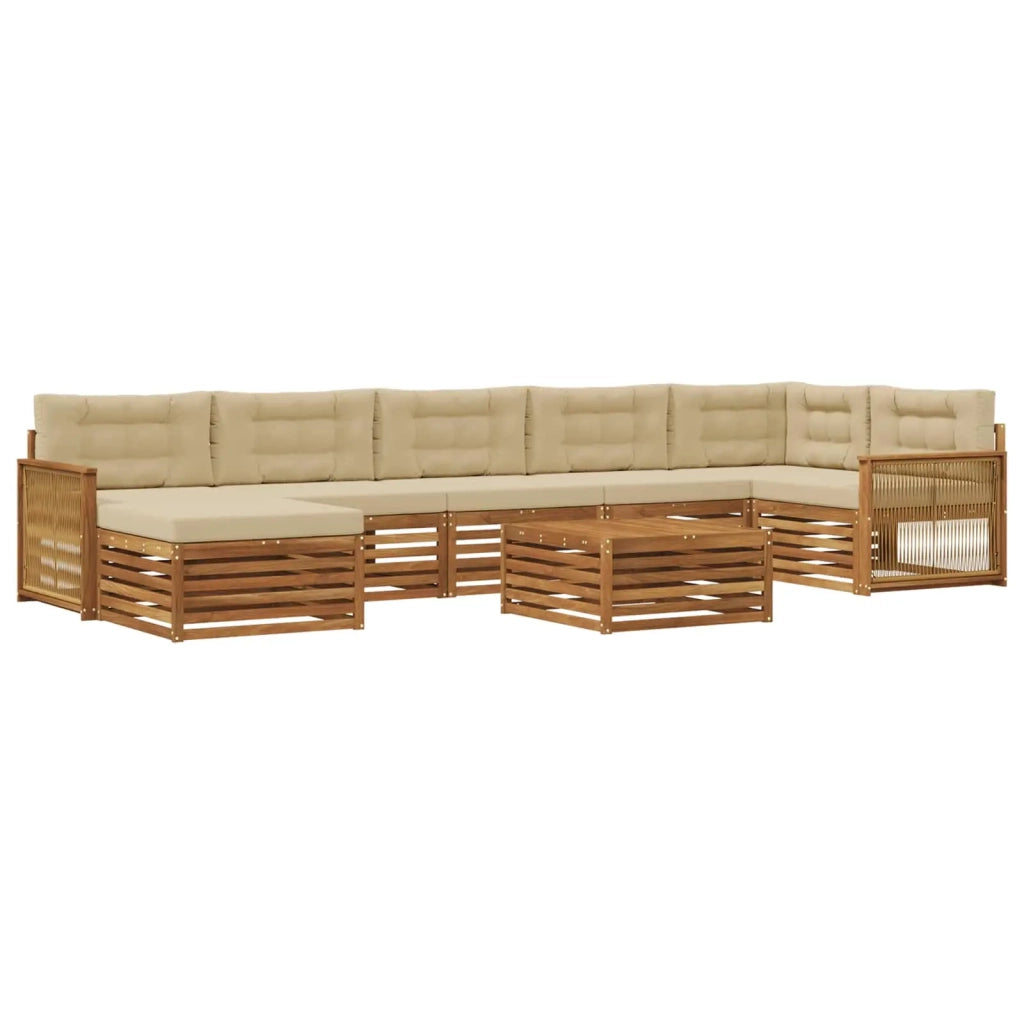 Set di divani da esterno 8 pz Naturale e Beige 3383661