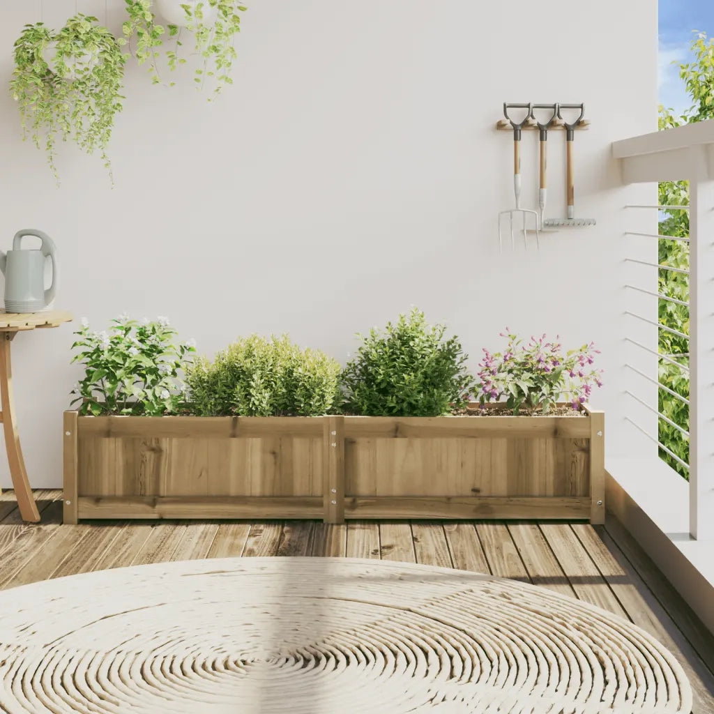 Fioriera da Giardino-Vaso da Esterno 150x31x31 cm in Legno di Pino Impregnato
