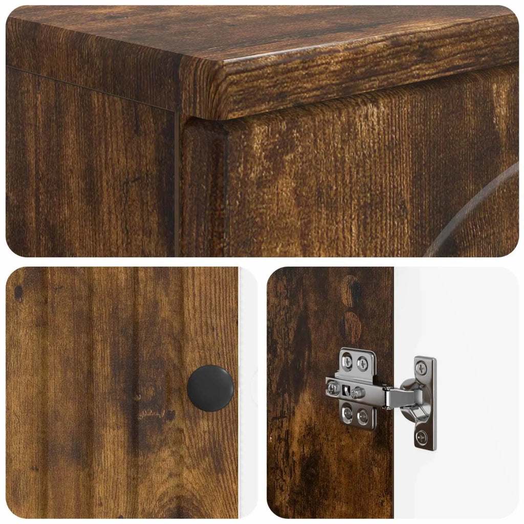 Set di armadietti da bagno in 3 pezzi ALKMAAR Rovere Fumo 3417428