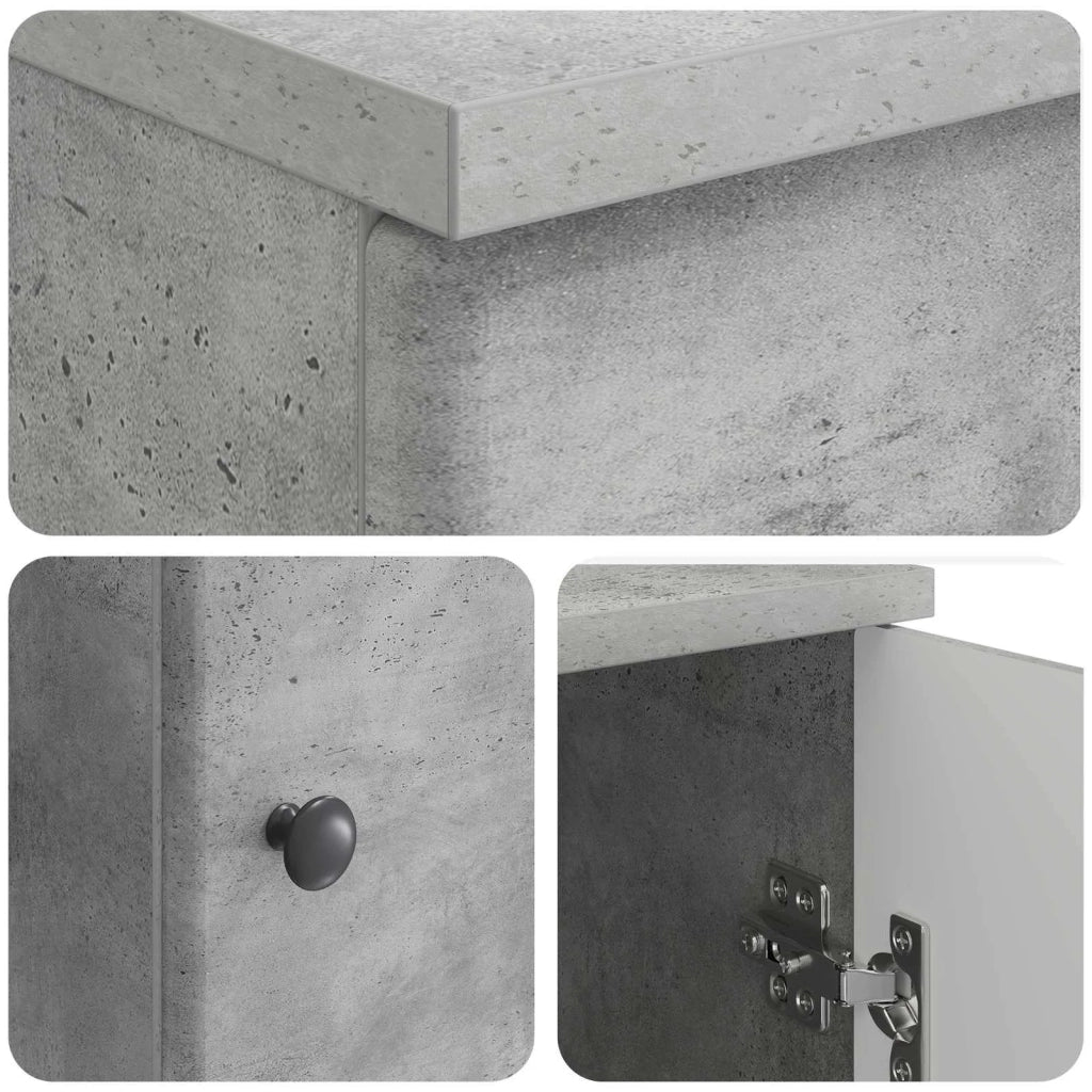 Scrivania con lo scaffale Grigio Cemento 142,5 x 50 x 75 cm 3414633