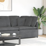 Modulo Angolare Divano Modulare con Cuscini Grigio Scuro 100 cm