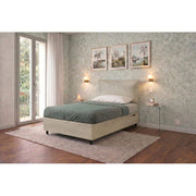 Letto imbottito Piazza e mezzo 120x190 cm Soft - Contenitore,Microfibra,Sabbia