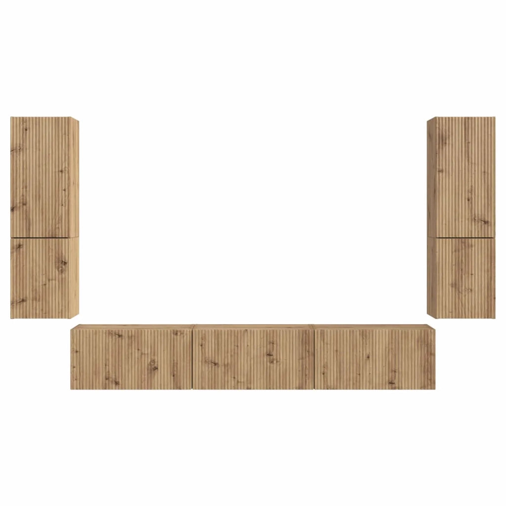 Set mobile TV 4 pcs Rovere artigianale Legno multistrato 3409050
