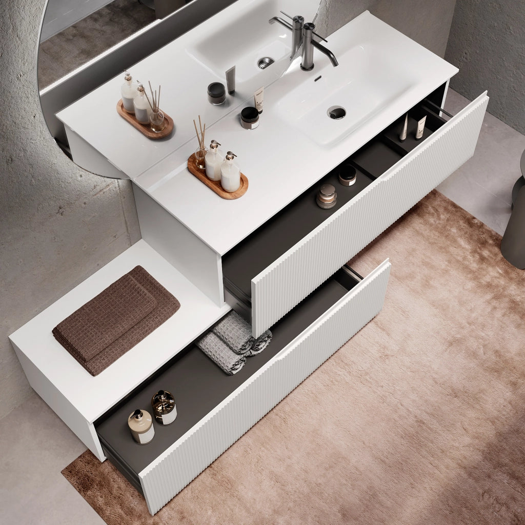 Composizione vasca DX 4 pezzi VENERE bianco opaco