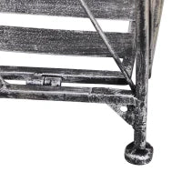Scaffale Fioriera 3 Ripiani Pieghevole da Giardino Balcone, Metallo, Argento, 44x25x96 cm