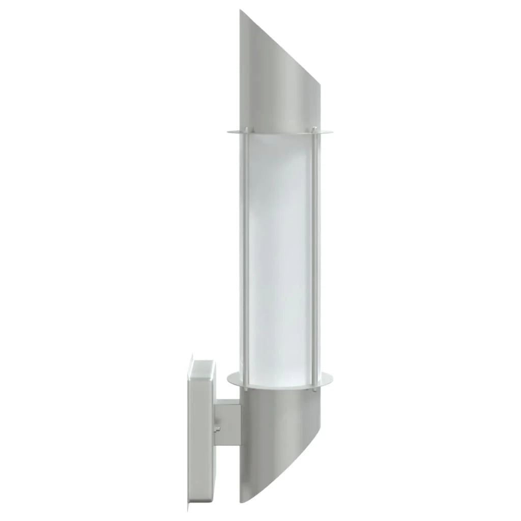 Set di 2 applique da esterno IP44 10,5 x 14 x 48 cm illuminazione da giardino dal design moderno in acciaio inox argento 02_0056605