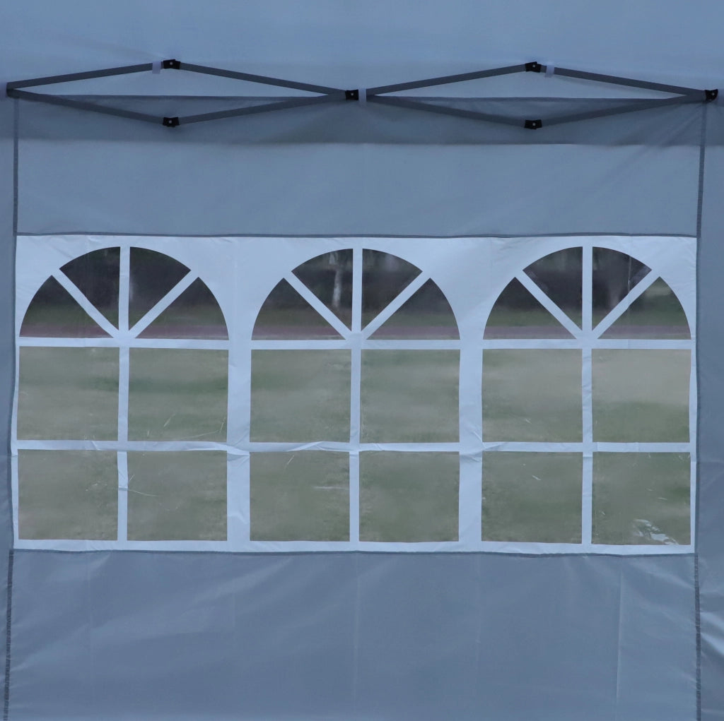 Gazebo pieghevole 3 x 3 m nero con pareti e sacchi di sabbia