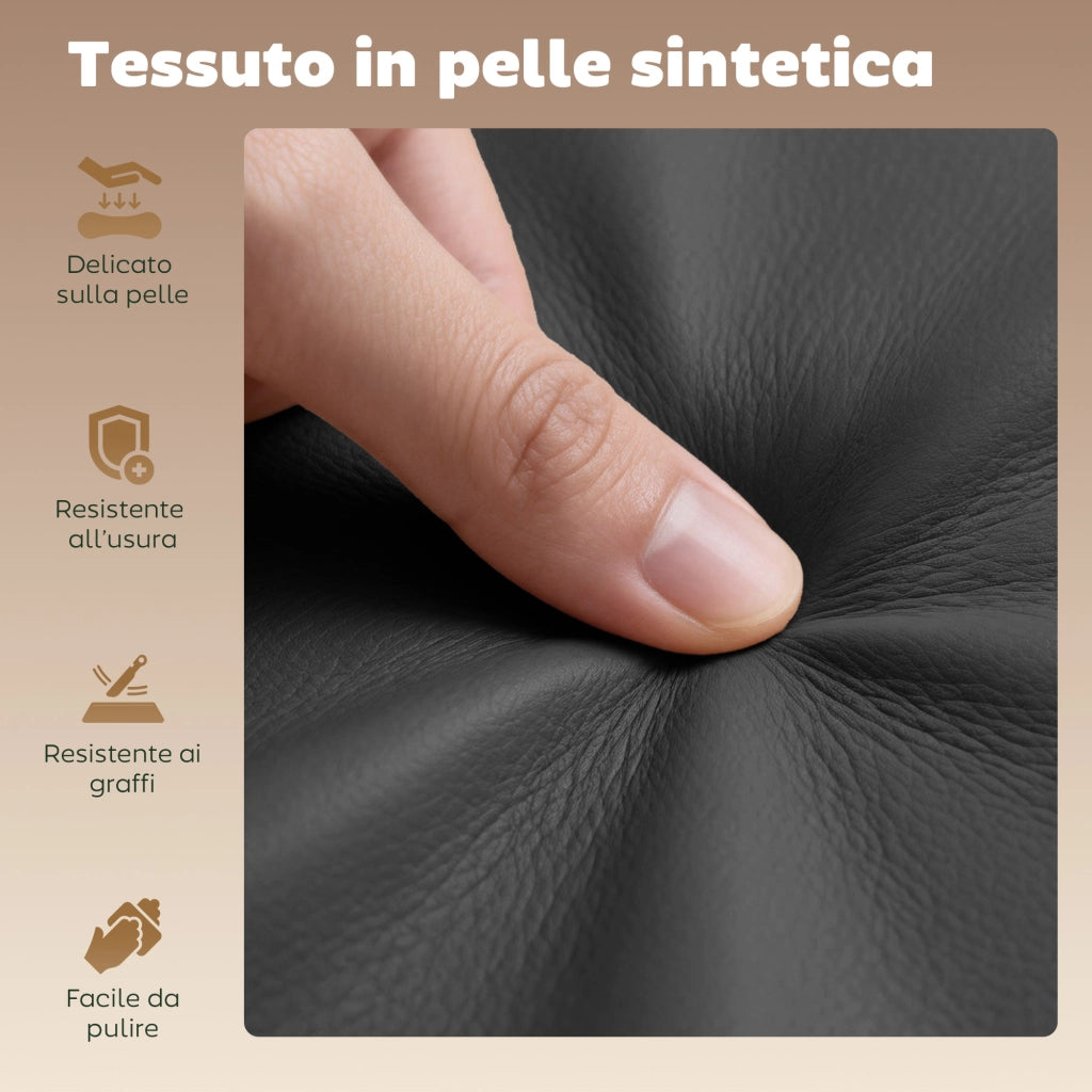 Set 2 Sgabelli da Bar Moderni e Regolabili, in Pelle PU, Spugna e Metallo, 38.5x38.5x62-84 cm, Nero