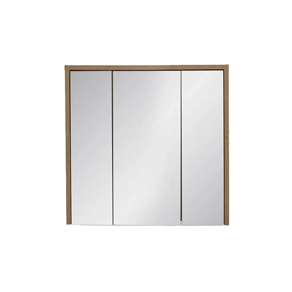 Mobile da bagno GABI 80 cm – 3 porte specchio – Finitura ardesia e legno – Da appendere