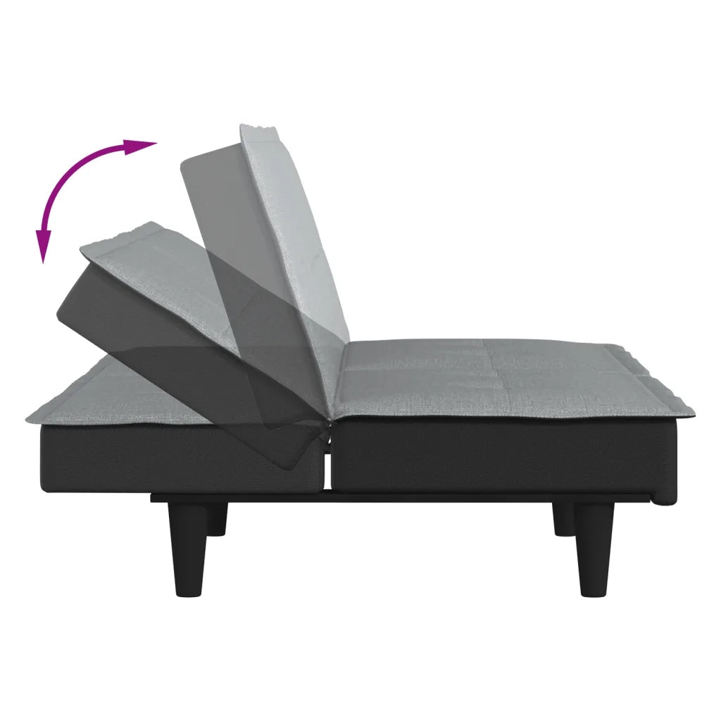 Divano Letto Grigio Chiaro in Tessuto