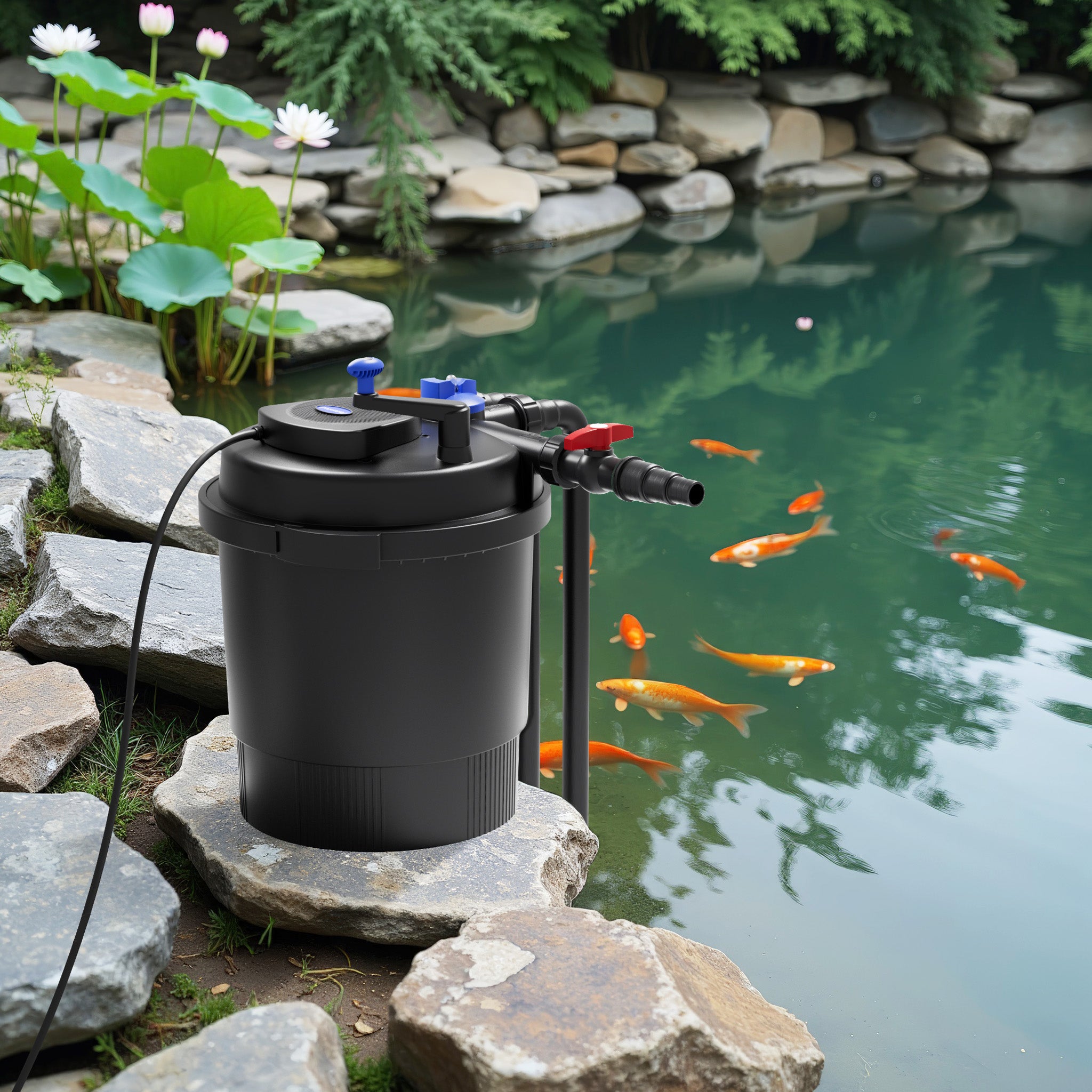 Filtro a pressione per laghetto CPF-20000 con UVC da 36 W 12.000 l/h