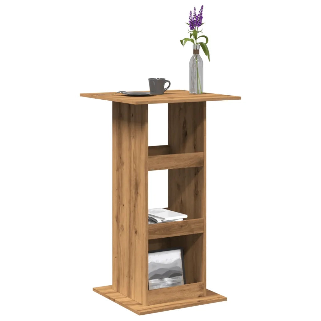 vidaXL Tavolo Bar Portaoggetti Rovere 60x60x102 cm Legno Multistrato