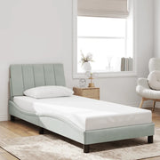 Giroletto senza Materasso Hanko Grigio Chiaro 90x200 cm Velluto