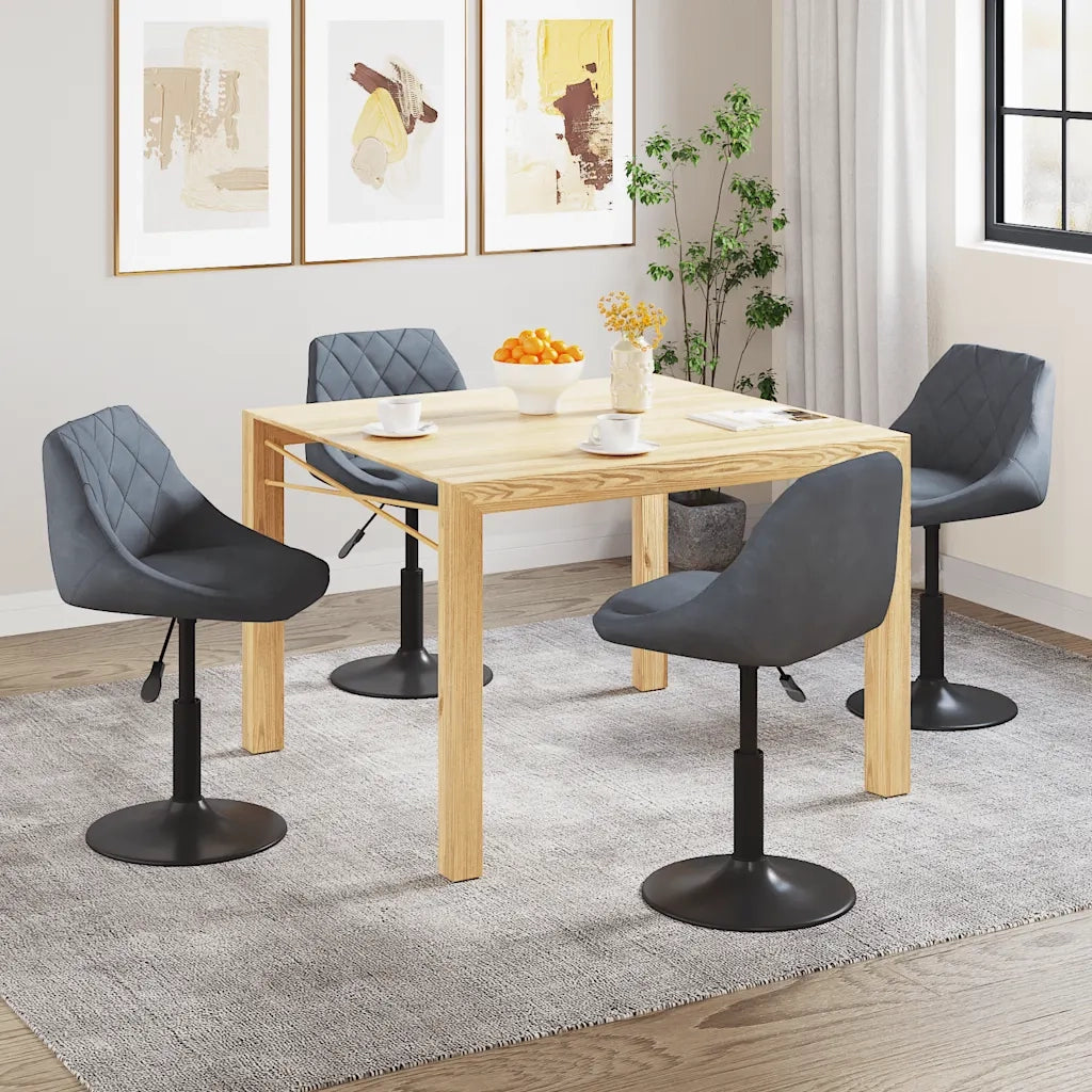 Sedie da Pranzo Girevoli 4 pz Grigio Scuro in Velluto 3088792