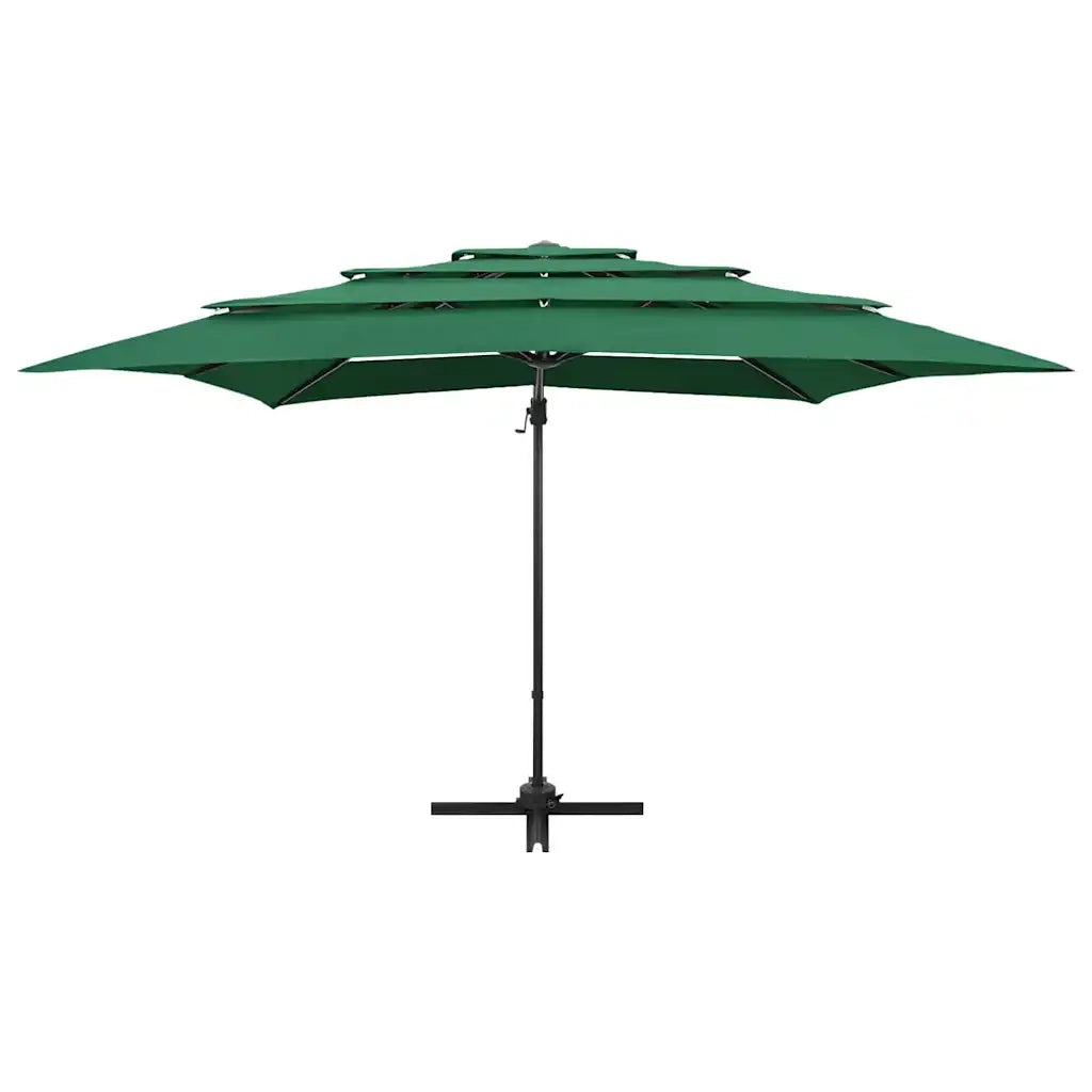 Ombrello | Parasolne a Sbalzo 4 Livelli Palo Alluminio 250x250 cm Verde