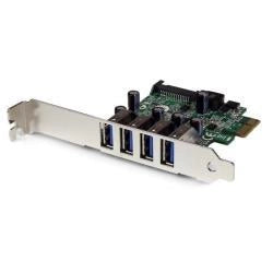 Startech.com adattatore scheda controller pci express pcie superspeed usb 3.0 a 4 porte con uasp - alimentazione sata - PEXUSB3S4V