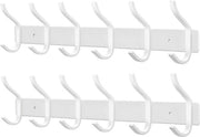 Capocassettino a muro, aste rosmetti con 6 ganci, capocassettino per camera da letto, bagno (bianco, 6 ganci, 2 pezzi)