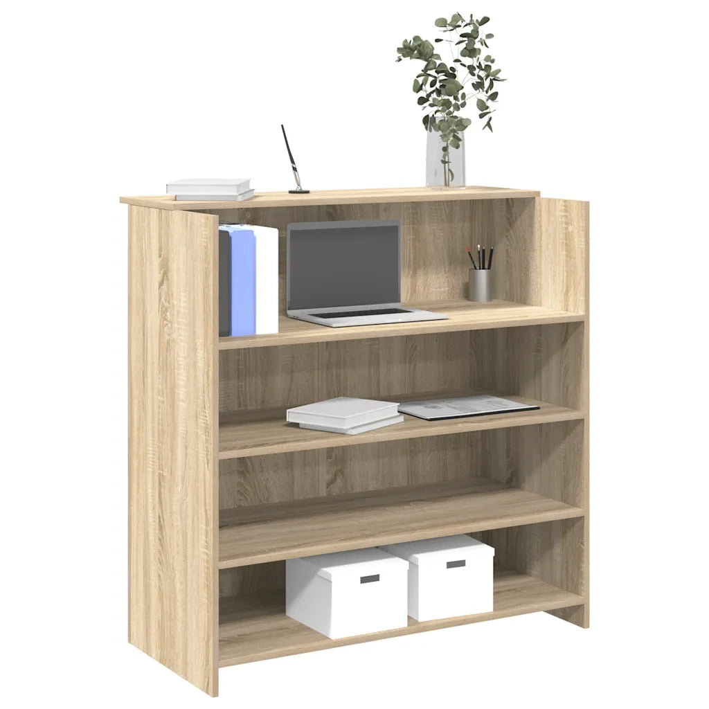 Scrivania | Tavolo da Ufficio per Reception Rovere Sonoma 100x50x103,5 cm in Legno Massello