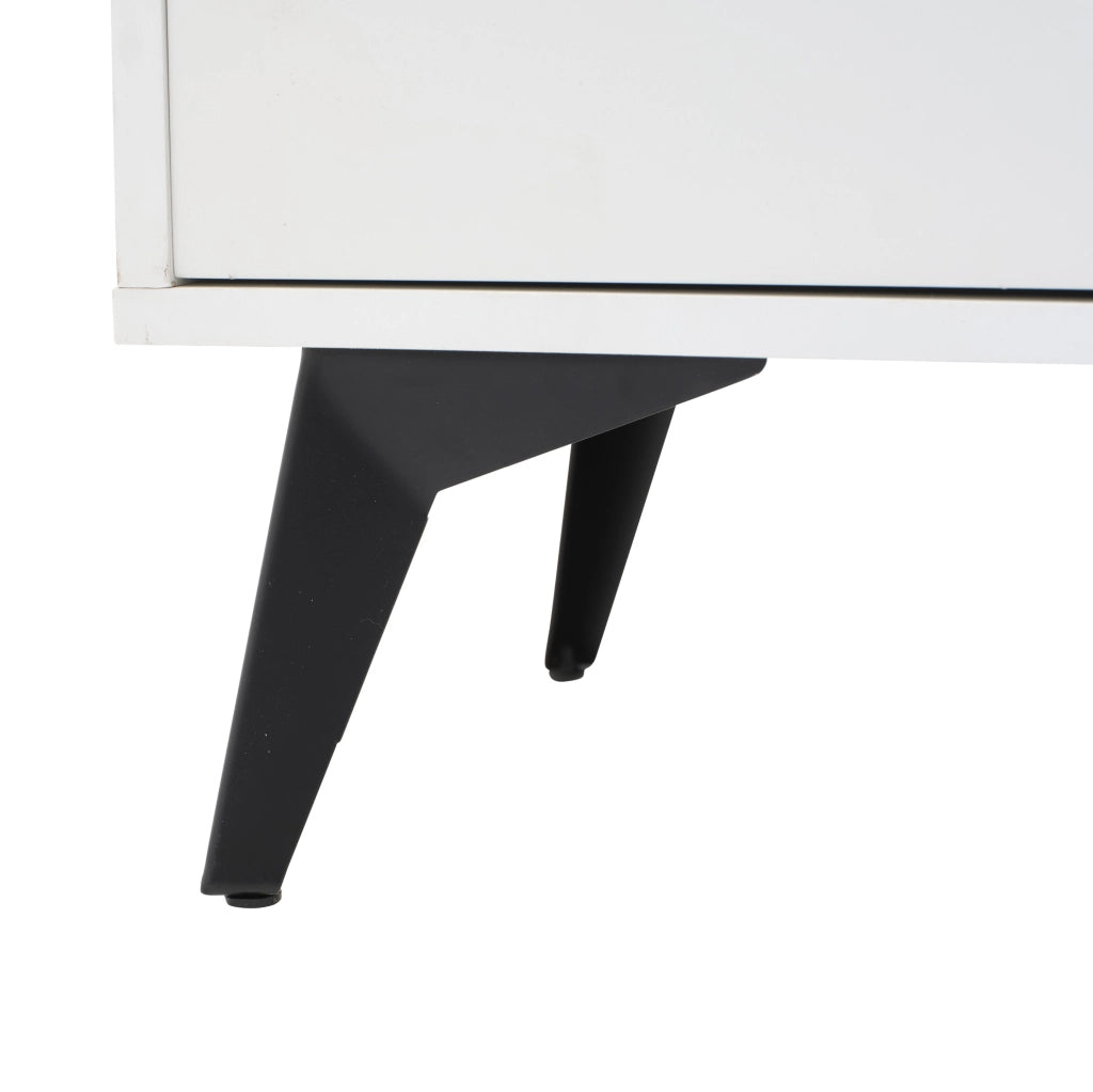 Credenza 160x35x100 cm con 4 ante e ripiani regolabili; bianco