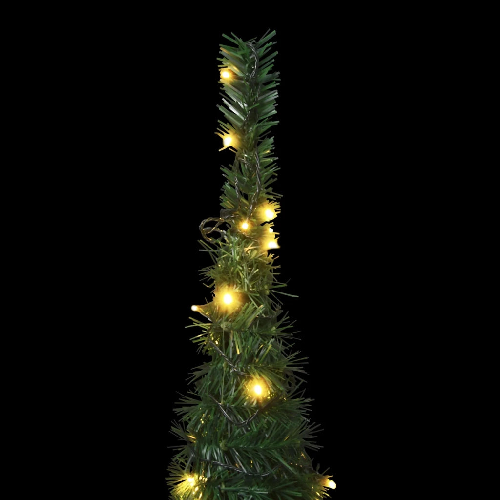 Albero di Natale with LED String Lights Verde 150 x 150 cm PVC