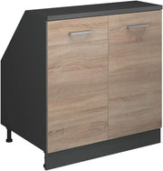 Mobile sottotetto Rion, Sonoma, 80 x 81.6 cm con 2 porte, carcassa 60 cm profondità, adatto per il salvaspazio sotto tetti spioventi