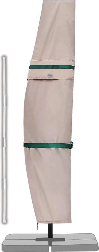 Copertura protettiva per ombrelloni da giardino con manico - copertura impermeabile per giardino e balcone - kaki - 100% poliestere - aperture di ventilazione