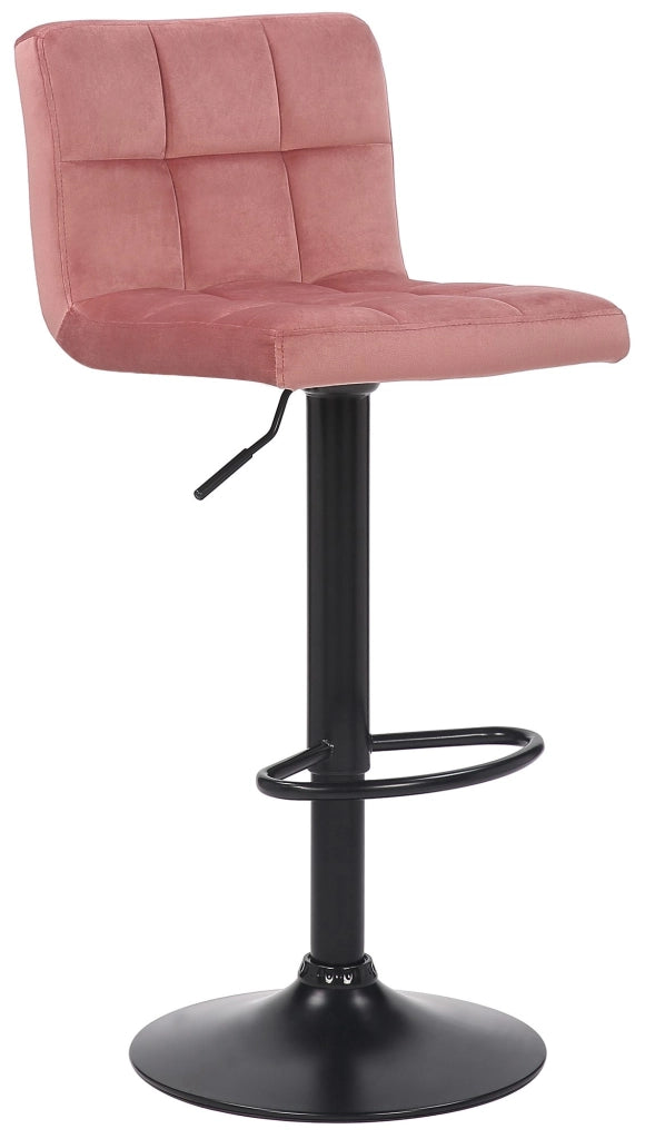Sgabello imbottito bar Feni in velluto rosa