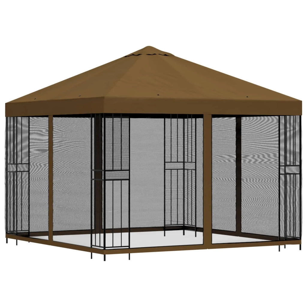 Gazebo da giardino con pareti laterali 3 x 3 m Tortora