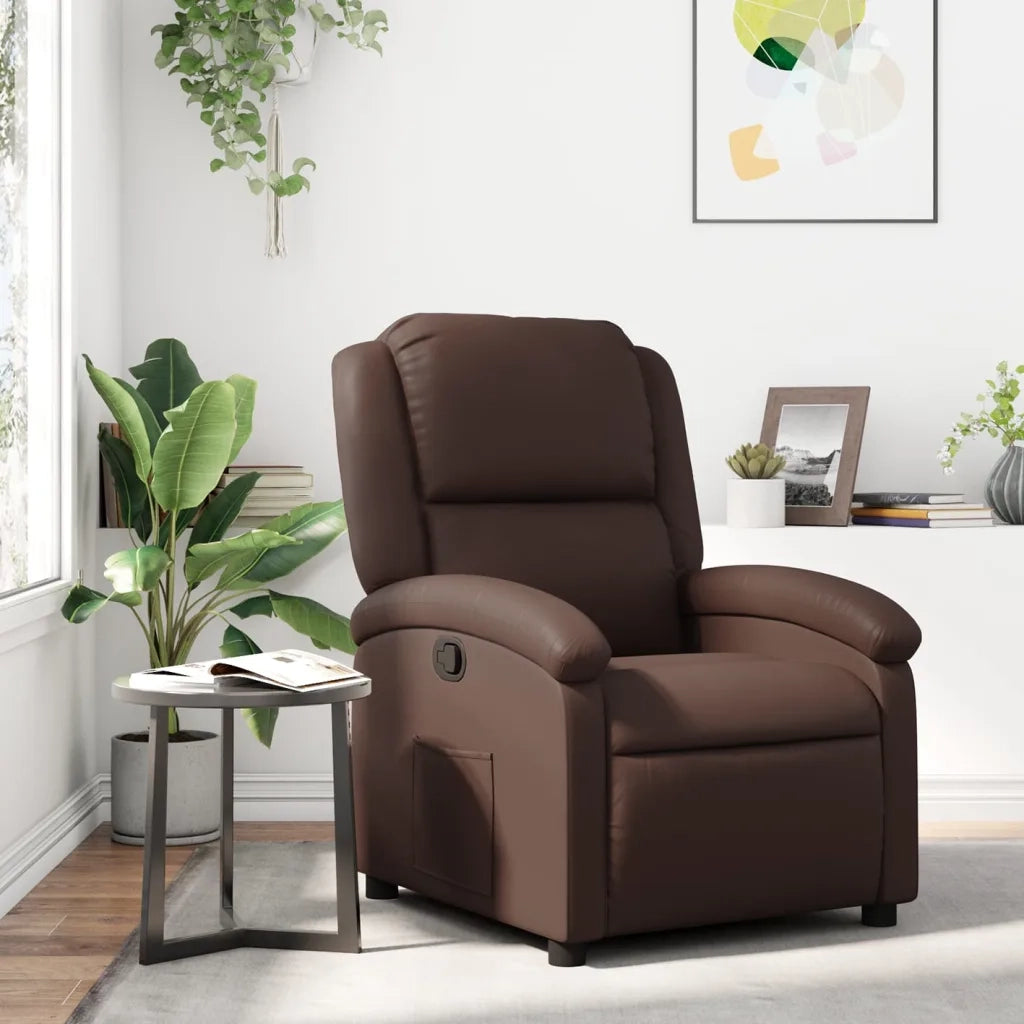 Divano Sedia-Poltrona Reclinabile Marrone in Similpelle 288572