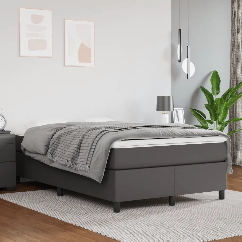 Giroletto a Molle con Materasso Grigio 120x190 cm in Similpelle 3269701