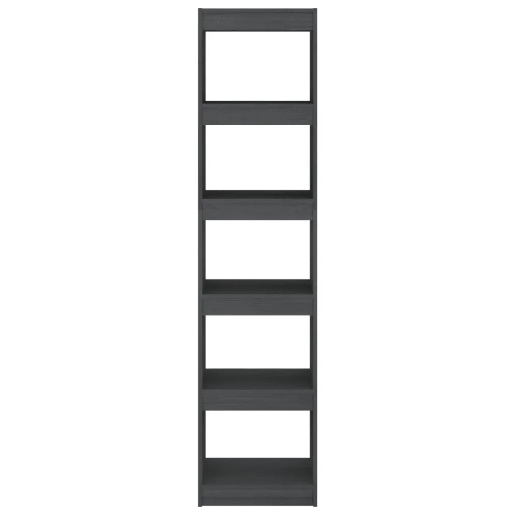 Libreria Divisorio-Scaffale per Libri-Mobile di Stoccaggio Grigio 40x30x167,5 cm in Massello di Pino