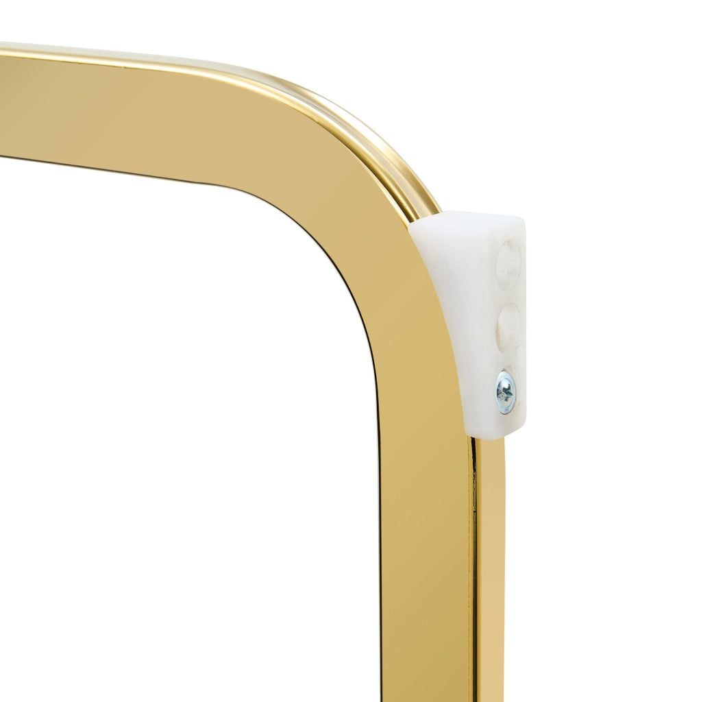 Set di 2 sedie da pranzo in PU grigio chiaro con schienale alto; struttura in metallo oro