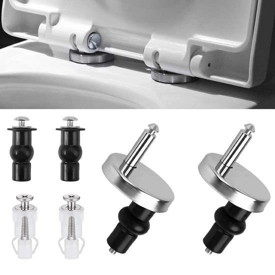 Sostituzione Serratura in Acciaio Inox - Serrature per WC - Accessori per Serrature WC - Attacchi per Serrature WC - Universali Serrature e Viti per WC - Adattabili - Facili da Installare - per WC (kit di installazione 2)