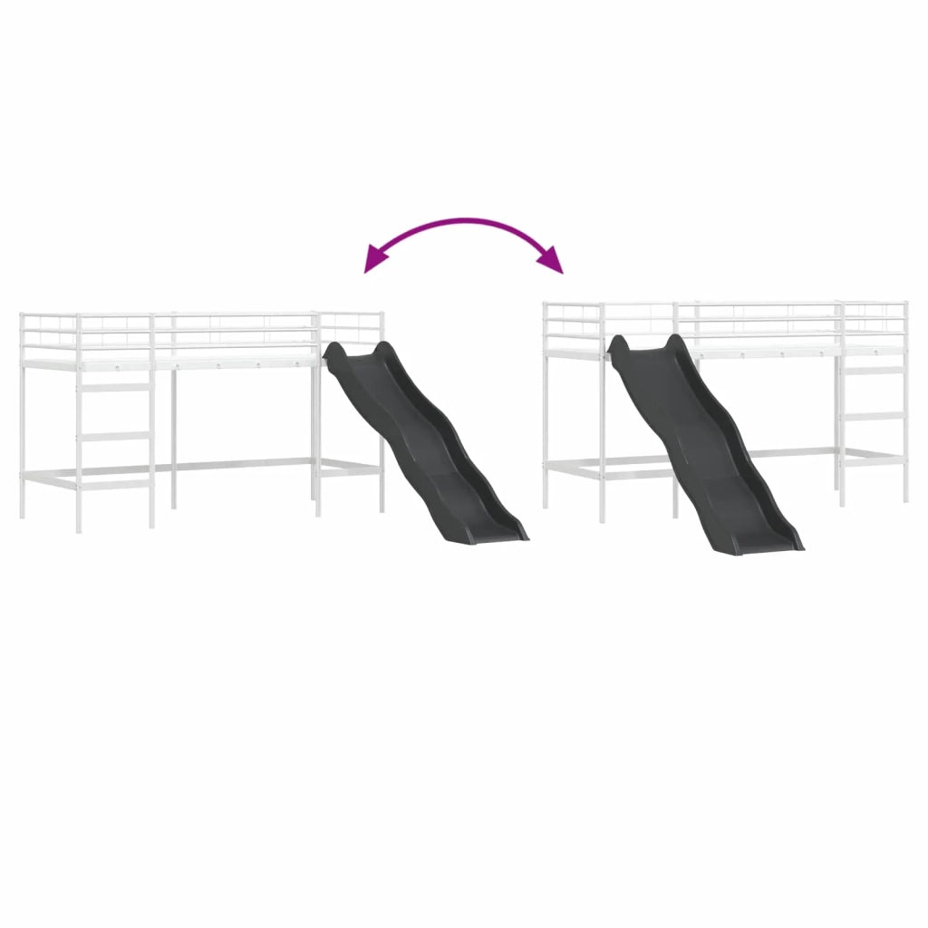 Letto loft per bambini con scivolo Bianco e Antracite 42020784