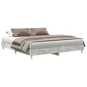 Letto matrimoniale | Letto per adulti | Giroletto senza Materasso Grigio Cemento 180x200 cm Truciolato